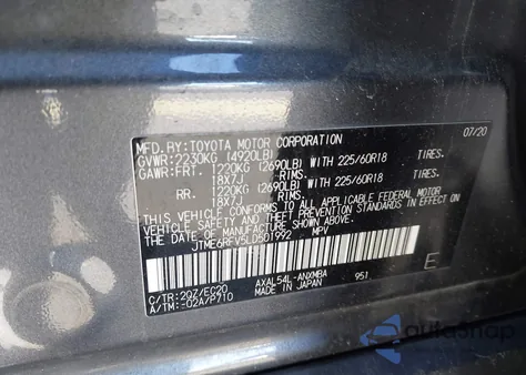 2020 Toyota Rav4 Hybrid Xse from USA, damaged, VIN JTME6RFV5LD501992